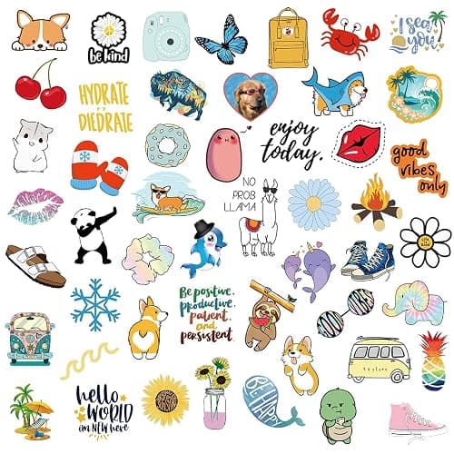 Stickers for Water Bottles, 100 Pack/PCS Stickers Aesthetic Waterproof Cute Vsco Vinyl Laptop Skateboard Luggage Computer for Teens Girls Kids thumbnail 2