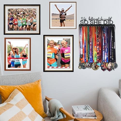 Medal Hanger Display - Wall Mount Steel Rack with 20 Hooks Holds 60+ Medals thumbnail 5