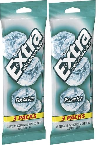 EXTRA Gum Polar Ice, Sugarfree Gum, 45 Ct, Bulk Mint Gum for Breath Refreshing, After Meals, Travel, and More (Pack of 2) - Image 1