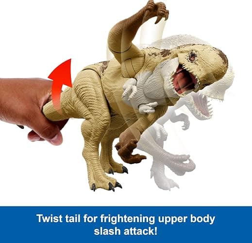 Mattel Jurassic World Rebirth Distortus Rex Rumble N Rampage Dinosaur Action Figure 22 Inch with 2 Attack Actions, Content-Accurate, Digital Play thumbnail 3