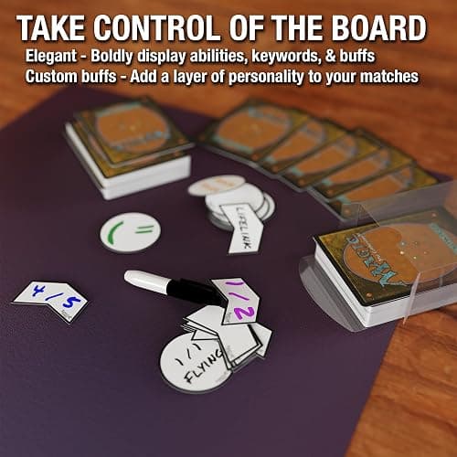 Fadestone Forge MTG Mini Dry Erase Token Set – 50 Reusable Tokens - Includes Marker and 2pcs Erasers, Reversible Reusable Double-Sided Universal Tokens Made for Magic: The Gathering thumbnail 3