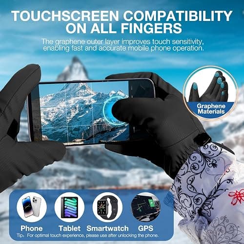 SIMARI Winter Gloves for Men Women, Warm Waterproof Gloves with Touchscreen Fingers, Ski Snow Windproof for Cold Weather Thermal, for Running Hiking Driving Cycling Outdoor Sports Daily Work thumbnail 4