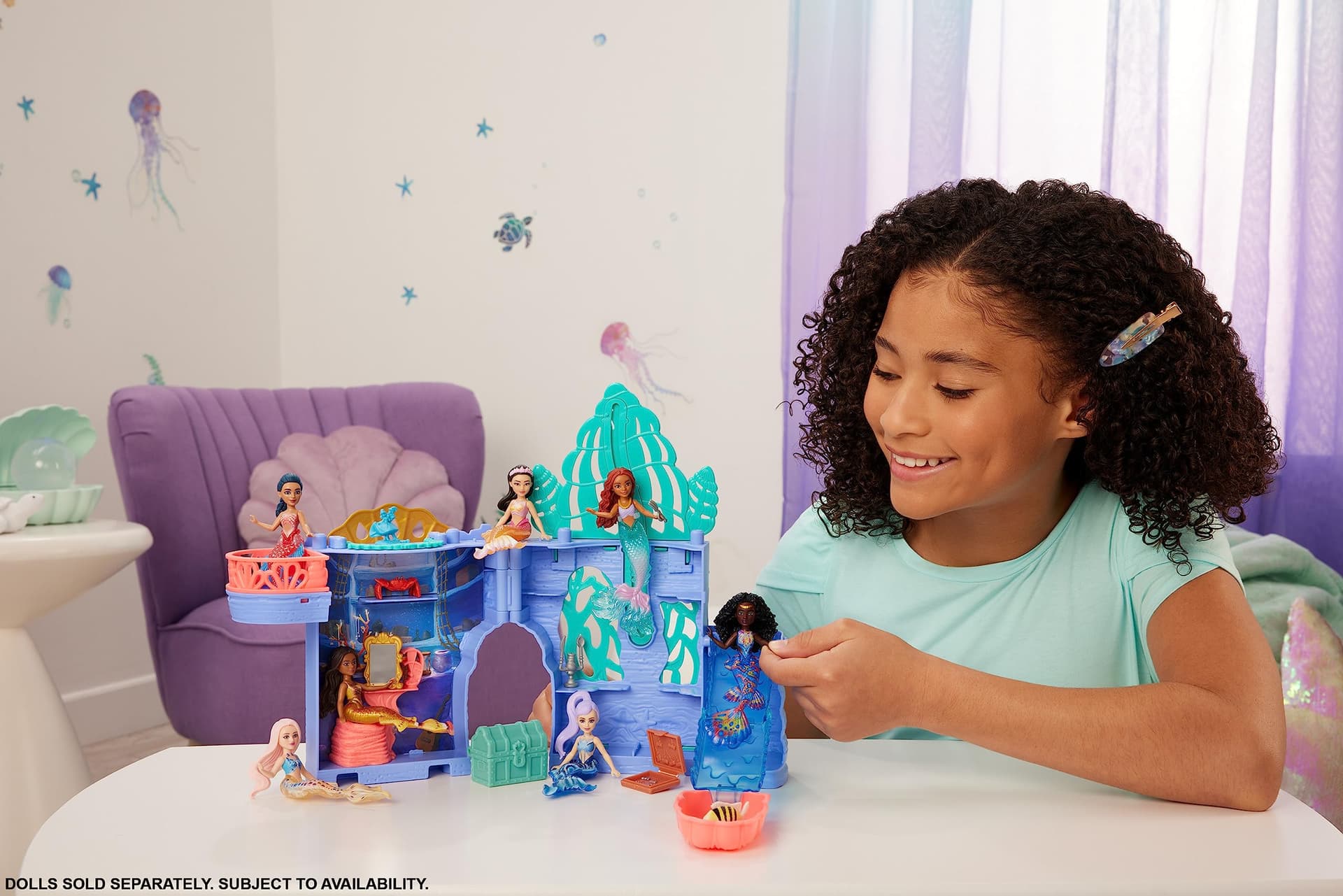 Disney The Little Mermaid Storytime Stackers Ariel s Grotto Playset, Stackable Dollhouse with Small Doll and 10 Accessories thumbnail 2