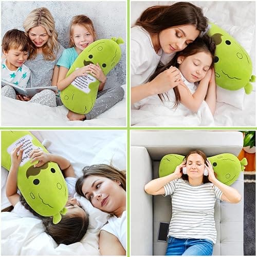 Sprinqdawin 20” Cucumber Emotional Plush, Green Pickle Stuffed Animals | Cucumber Stuffed Animal with Positive Warm Words, Soft Plush Toys Kids Adults Birthday Gifts , Vegetable Lover Plushie Pillow thumbnail 5