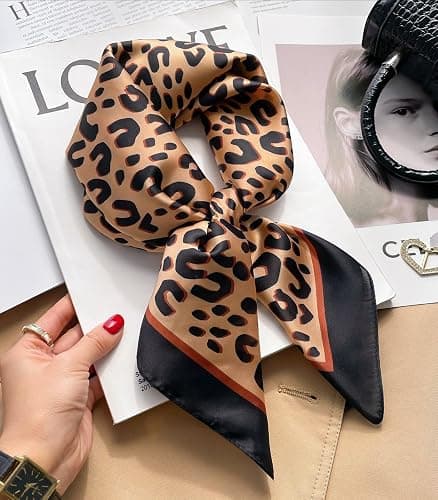 Sumolux Head Hair Scarf for Women Like Satin Silk Scarf Bandana Hair Wrapping Night Large Square Scarves 27.5" thumbnail 6