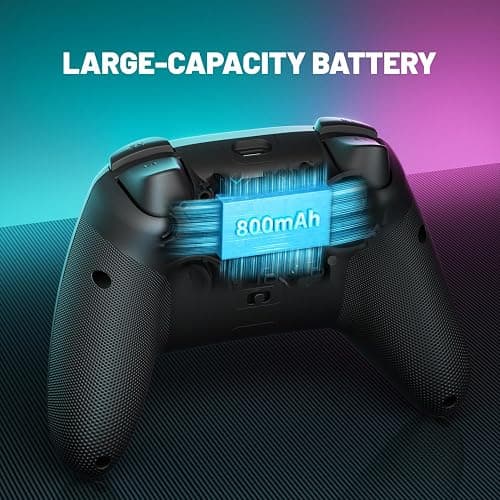 ECHTPower Wireless PC Gaming Controller - Hall Effect Joystick, 2.4G & Wired 1000Hz Polling Rate, 800mAh Battery, Adjustable Turbo/Vibration - for PC/Switch/iOS/Android thumbnail 4