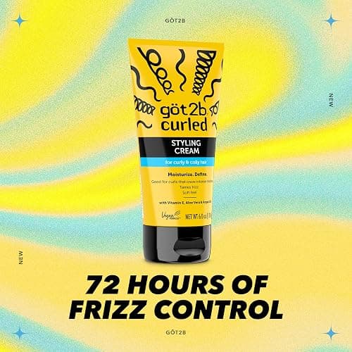 Got2B Curled Styling Cream, 6 Fl Oz, Curl Defining & Moisturizing Hair Cream for Coily & Curly Hair, Provides Frizz Control & Soft Feel for Type 3-4 Curls, Made with Vitamin E, Aloe Vera & Argan Oil thumbnail 3