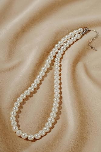 BABEYOND Collier Ras du Cou-Perles d'Imitation pour Femme Collier Court Rond Perle Simple pour Mariage Valentin Blanc thumbnail 5