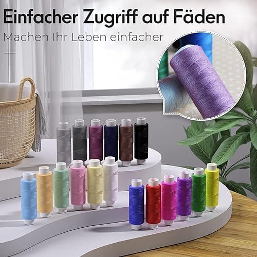 Coquimbo Nähset Reise mit Nähzubehör, Nähzeug Geschenke für Mama Anfänger Reisende Kinder, Nähset Grundausstattung Sewing Kit für Hause Reise Camping & Notnähen mit Nähgarn Nähnadeln Schere Maßband thumbnail 4