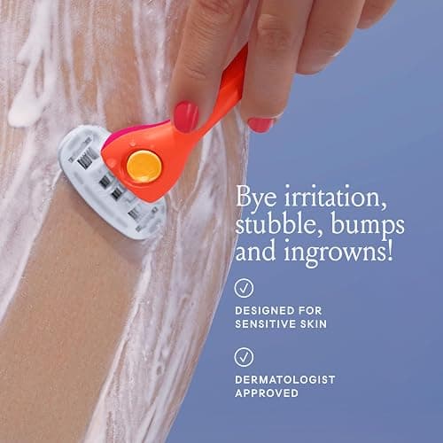 Billie Razors for Women Shave Kit – Women’s Razor + 2 x 5-Blade Razor Refills + Magnetic Holder – Sunburst - Sunburst thumbnail 5