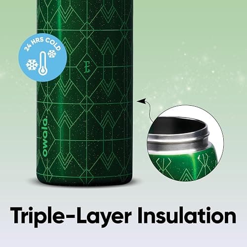 Owala Wicked FreeSip Insulated Stainless Steel Water Bottle with Straw for Sports and Travel, BPA-Free Sports Water Bottle, 32 oz, Elphaba (Green) thumbnail 5