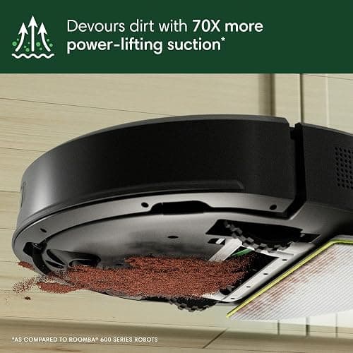 iRobot Roomba 104 Combo Robot Vacuum & Mop with AutoEmpty Dock - Amazon Exclusive, Self-Empties for 75 Days, Intense Power-Lifting Suction, LiDAR, Multi-Cleaning Modes, Avoids Mopping Carpet thumbnail 5