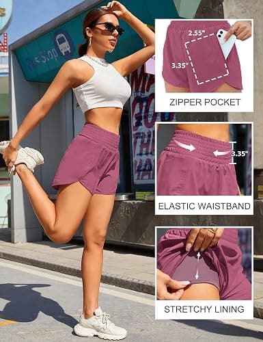 BMJL Women's Athletic Shorts High Waisted Running Short Pocket 2.5" Sporty Shorts Gym Workout Shorts thumbnail 4