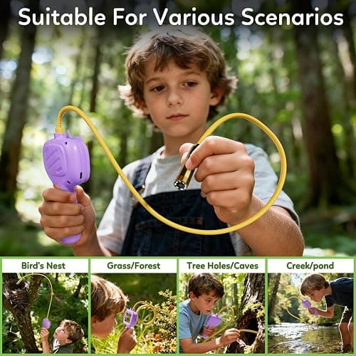 Kids Borescope Toys Camera with Light for 4-10 Years Old Boys Girls Birthday Gift 32GB Type-C Rechargeable STEM Science Educational Toy Snake Scope Camera for Outdoor Camping Nature Exploration thumbnail 7