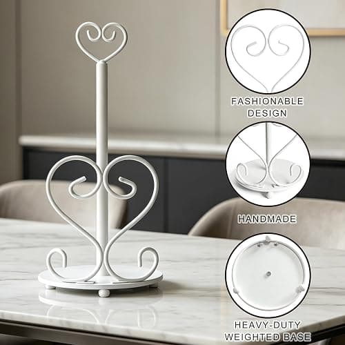 Paper Towel Holders Countertop Decorative Paper Towel Holder Home Decor and Accessories Suitable for Counter Top or Table -Metal Paper Towel Roll Holders (Heart Shaped) thumbnail 7