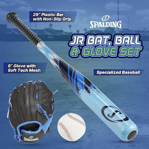Spalding - Football Set, Junior Baseball Set & Ping Pong Set for 2 Players, Complete Starter Kit for Kids & Adults, Backyard or Field Play, Outdoor Team Sports Game thumbnail 2