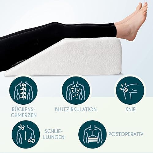 Dreamzie Ergonomisches Venenkissen Beinhochlagerungskissen Made in EU und Oeko TEX - Beinkissen Memory-Schaum - Beinauflage Atmungsaktiv Waschbar Hypoallergen thumbnail 3