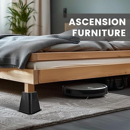 BTSD-home Bed Risers 6 Inch Furniture Risers for College Dorm Bed Sofa Table Couch Chair Bed Raisers Blocks 4 Pack Black - 4 pack - 6 Inch thumbnail 5