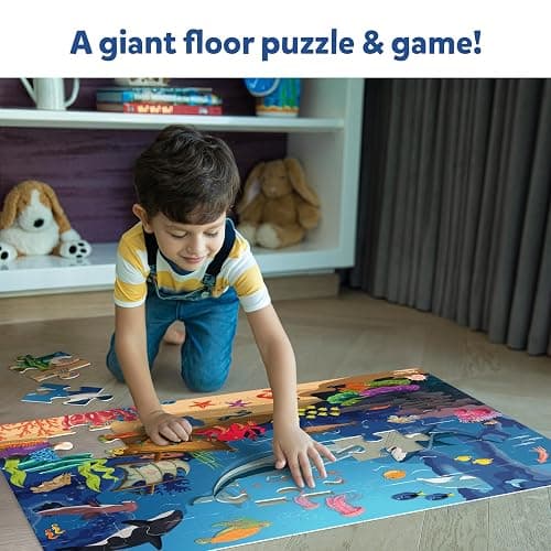 Skillmatics Floor Puzzle & Game - Piece & Play Underwater Animals, Jigsaw & Toddler Puzzles, Educational Toy, Gifts for Boys & Girls Ages 3, 4, 5, 6, 7 (48 Pieces, 2 x 3 feet) thumbnail 3