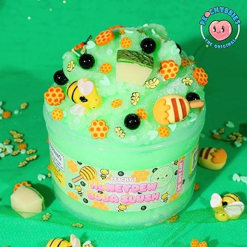 Peachybbies Honeydew Boba Slush Slime, Made in USA Premium, 100% Authentic, 7 oz. ICEE, Scented for Kids, ASMR, Fidget Toys thumbnail 2