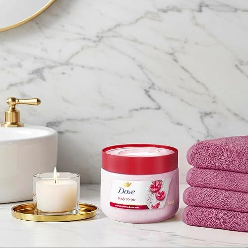 Dove Cherry & Chia Milk Body Scrub Exfoliates and Deeply Nourishes for Smooth, Radiant Skin 15 oz thumbnail 7