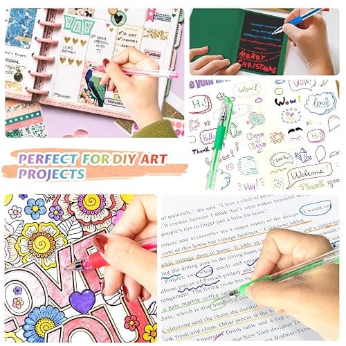 Aen Art Gel Pens for Adult Coloring Books, 30 Colors Fine Point Gel Marker Pen with 40% More Ink for Drawing, Bullet Journaling, School Craft Supplies thumbnail 6