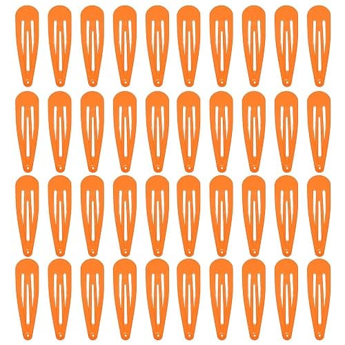 40 Counts Orange Color Metal Snap Hair Clips 2 Inch Barrettes for Women Accessories - Image 1