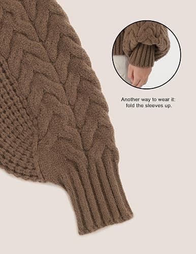 Aelfric Eden Chunky Cardigan Sweaters for Women Oversized Cable Knit Open Front Cardigans Long Sleeve Crewneck Trendy Outfits thumbnail 2