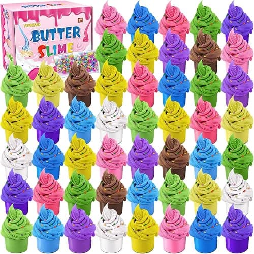 50 Pack Butter Slime Kit for Kids, Slime Toys for Boys & Girls, Scented DIY Slime Toy for Party Favor, Soft and Non-Sticky, Birthday Easter Gifts Prize for Girl Boys Kids 6 7 8 9 10 11 12 - Image 1