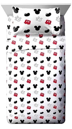 Jay Franco Disney Mickey Mouse Cute Faces 4 Piece Twin Bed Set - Includes Comforter & Sheet Set - Super Soft Fade Resistant Polyester - (Official Disney Product) thumbnail 4