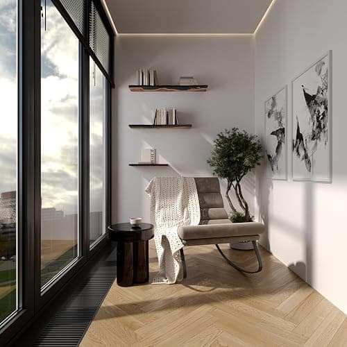 RWA Unique Live Edge Floating Shelf for Wall - Stylish Hanging Shelves for Room Wall Bedroom Bathroom Office Decor, Epoxy and Wood Wall Shelf Plank - Elegant Wall Mounted Shelves (black, 16x6") thumbnail 2