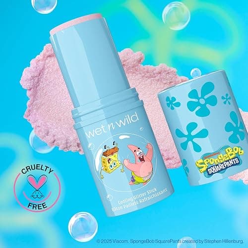 wet n wild Spongebob Cooling Glitter Stick, Shimmering Opal Glow for Face & Body, Puffiness-Reducing Stick – Chill Factor thumbnail 4