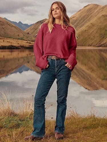 ANRABESS Women's Oversized Sweaters 2025 Long Sleeve Fuzzy Knit Casual Chunky Pullover Sweater Fall Outfits Clothes thumbnail 7