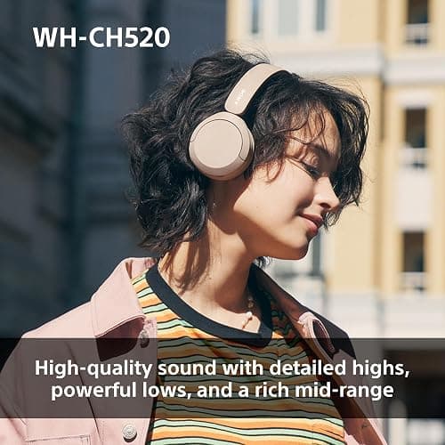 Sony WH-CH520 Wireless Bluetooth On-Ear Headphones, Sound, Lightweight Design, Up to 50hr Battery Life, Quick Charge, EQ, Clear Call Quality, iOS & Android - Pink thumbnail 3