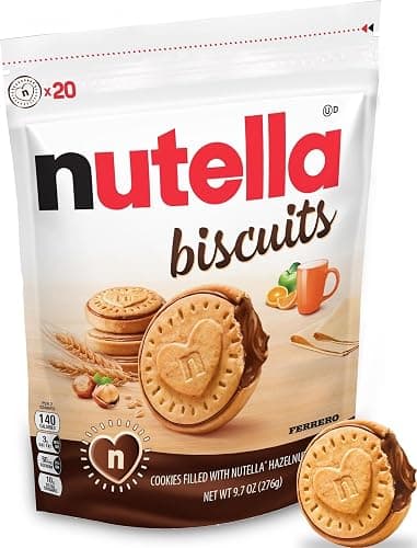 Nutella Biscuits Cookies Filled with Nutella Hazelnut Spread, Sweet Snack Pack, 9.7 oz - Image 1