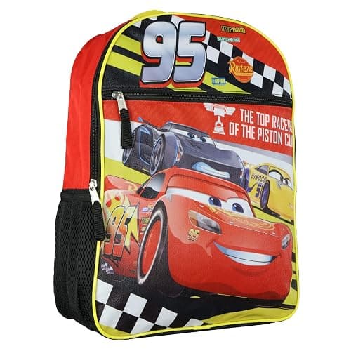Disney Cars Backpack Top Racers Lightning McQueen 16" School Bag - Image 1