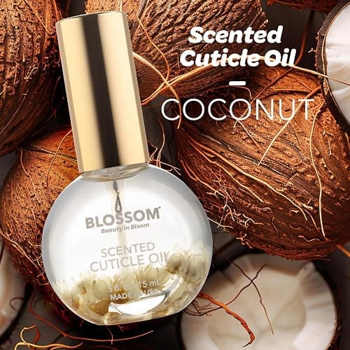Blossom Cuticle Oil for Nails, Hydrating, Moisturizing, Scented Nail Oil Cuticle Care, Infused with Real Flowers, Made in USA, 0.5 fl. oz, Amazon Exclusive, Coconut thumbnail 2