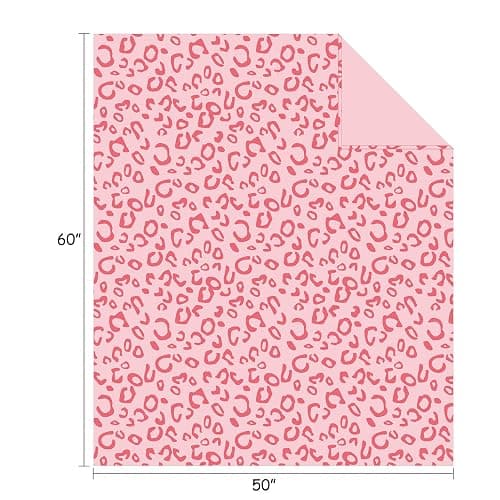 FY FIBER HOUSE Pink Throw Blanket Leopard Print Blanket Flannel Fleece Cheetah Print Cute Plush Throw for Couch, 50"X60" thumbnail 3