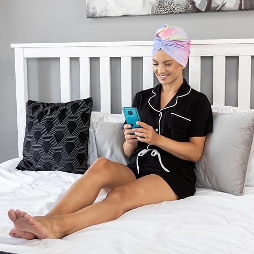 Microfiber Hair Towel Wrap for Women - Gift and Travel - Smooth like Silk - Curly, Wavy, Straight Hair Girls - Plopping Essential - Anti-Frizz, Fast Drying, Works Better than a Cotton T-Shirt thumbnail 2