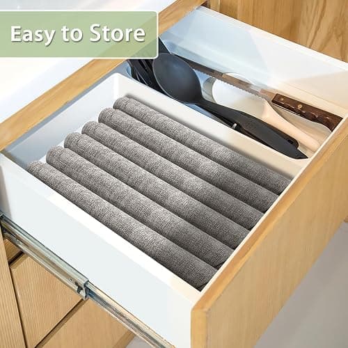BIPASION Placemats, Heat-Resistant Round Place Mats Set of 6 for Dining Table, Waterproof, Washable Table Placemat - Premium Wipeable Leather Placemats as Stylish Home Decor, Grey thumbnail 5