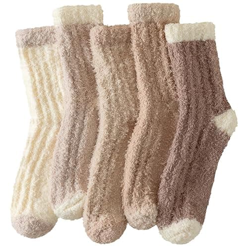 Clothclose Fuzzy Socks For Women, Womens Fuzzy Slipper Sock Super Soft Microfiber Fluffy Cozy Winter Warm Fluffy Crew Socks - Image 1