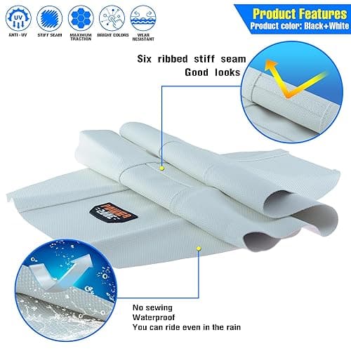 MCHMFG Universal Ribbed Dirt Bike Seat Cover - Gripper Soft Seat Cover for Most Dirt Pit Bike Motorcycle (All White) - All White thumbnail 3