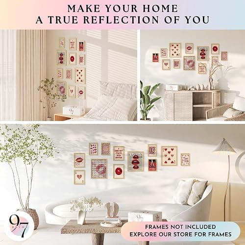 97 Decor Vintage Downtown Girl Room Decor - Y2k Posters For Room Aesthetic Pictures, Cute Y2k Room Decor 2000s Prints, Retro Red Wall Art For Teen Girls College Dorm Bedroom Decorations (Unframed) thumbnail 4