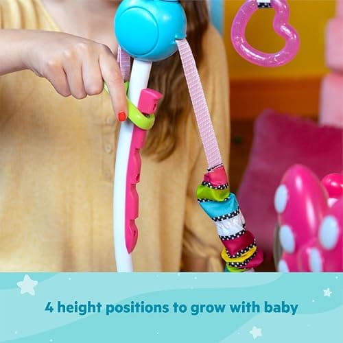 Bright Starts Disney Baby MINNIE MOUSE PeekABoo Baby Activity Center Jumper with 8 Toys, Lights & Sounds, 360-Degree Seat, 6-12 Months (Pink/Blue) thumbnail 5