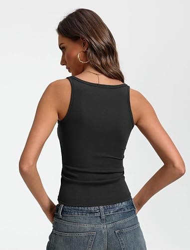 Avidlove Tank Top for Women 2026 Summer Ribbed Square Neck Tank Tops Fitted Slimming Tops Basic Going Out Top Casual thumbnail 2