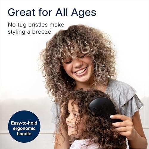 Crave Naturals Biggie Glide Thru Hair Brush - Detangler Brush for Curly, Straight, Wet or Dry Hair - Gentle Detangling Brushes for Adults, Kids, Toddlers - Hair Accessories for Women, 8.4x3.4 - Black thumbnail 5