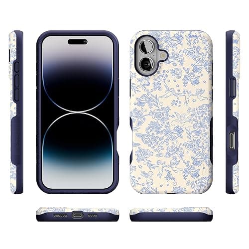 Casely iPhone 16 Case | Cupid's Canvas | Periwinkle Floral | Bold Protective Design | Compatible with MagSafe thumbnail 9