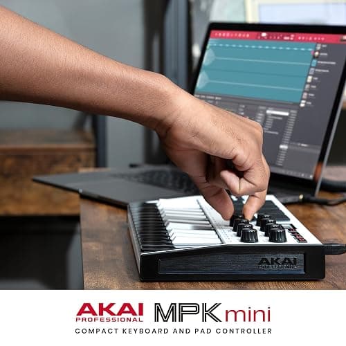 Akai Professional MPK Mini MK3-25 Key USB MIDI Keyboard Controller With 8 Backlit Drum Pads, 8 Knobs, Music Production Software and Native Instruments Sound Package (NKS Integration), White thumbnail 10