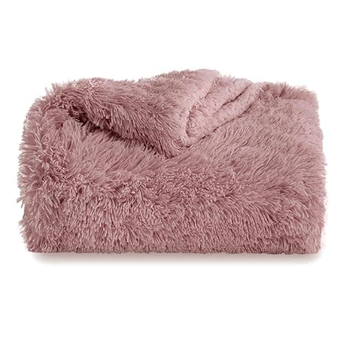Bedsure GentleSoft Fluffy Dusty Pink Throw Blanket Gifts for Women, Girls, Soft Fleece Cozy Fuzzy Sherpa Plush Warm Minky Thick Faux Fur Throws for Couch, Dark Pink Decor Blanket Gifts for Her, 50x60 thumbnail 7