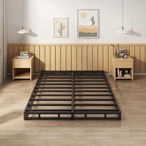 EMODA 5 Inch Box Spring Queen Size Bed Base, Heavy Duty Metal Queen Mattress Foundation with Fabric Cover, Easy Assembly, Black thumbnail 6